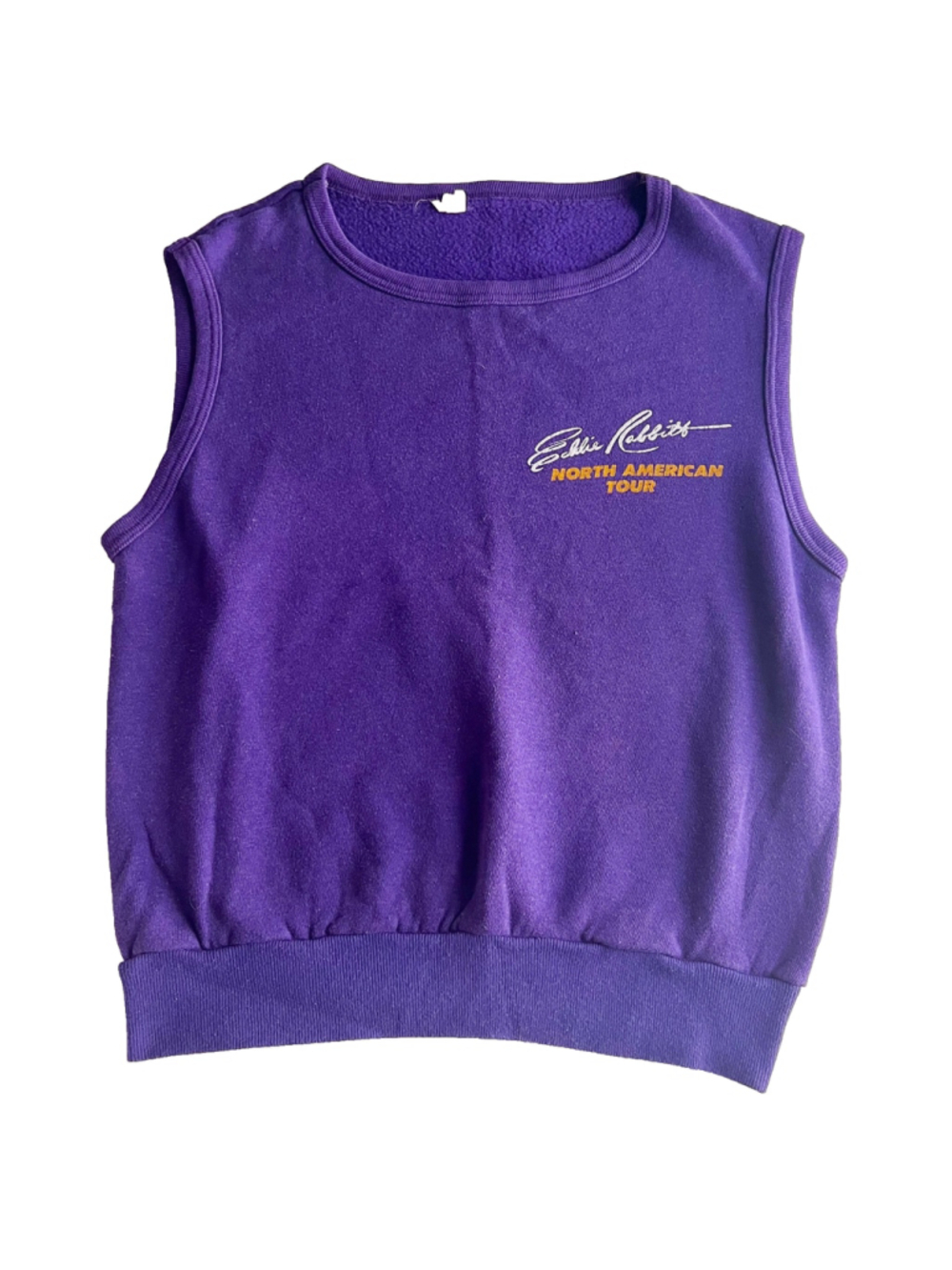 Vintage 80s Eddie Rabbitt North American Tour Sleeveless Sweatshirt Vest Western